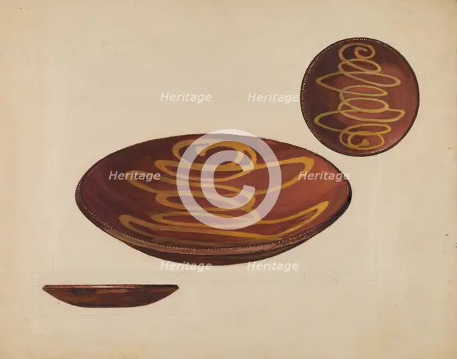 Pie Plate, c. 1936. Creator: Rolland Livingstone.
