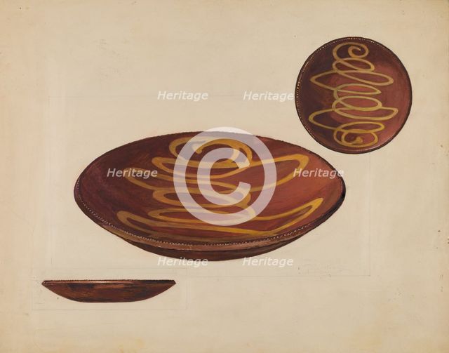 Pie Plate, c. 1936. Creator: Rolland Livingstone.