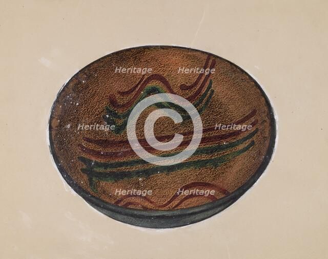 Pie Plate, c. 1936. Creators: Agnes Karlin, Mina Lowry.