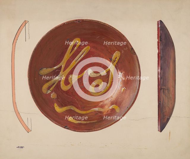 Pie Plate, c. 1937. Creator: Elmer Weise.