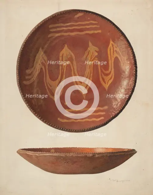Pie Plate, c. 1938. Creator: Carl Buergerniss.