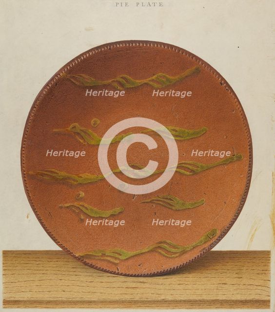 Pie Plate, c. 1939. Creator: Alfred Parys.