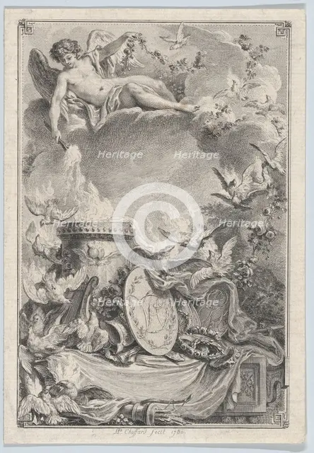 Pièce commémorative d'un mariage, 1780. Creator: Pierre Philippe Choffard.