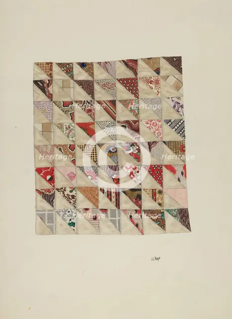Piece of Calico Patchwork, 1935/1942. Creator: Joseph L. Boyd.