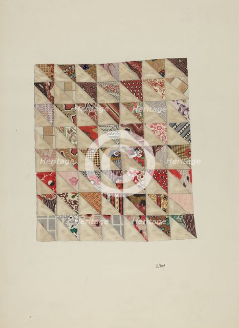 Piece of Calico Patchwork, 1935/1942. Creator: Joseph L. Boyd.