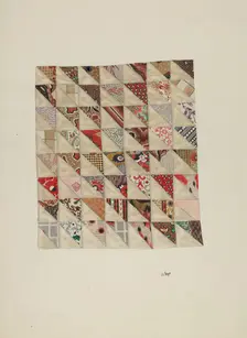 Piece of Calico Patchwork, 1935/1942. Creator: Joseph L. Boyd