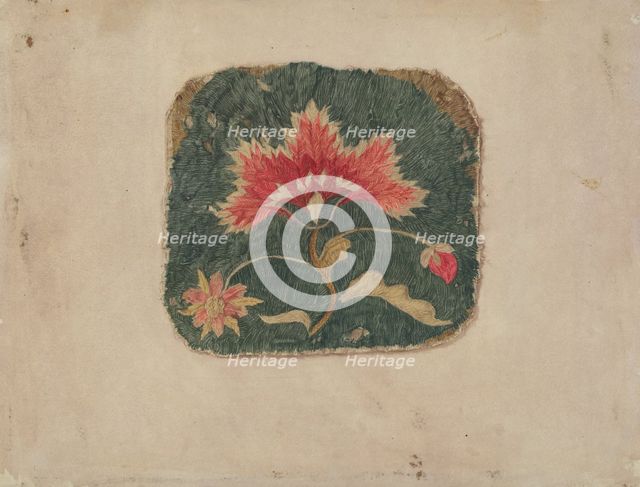 Piece of Crewel Embroidery, c. 1936. Creator: Phyllis Dorr.