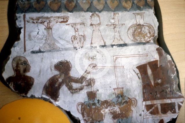 Piece of a fresco from Thebes.