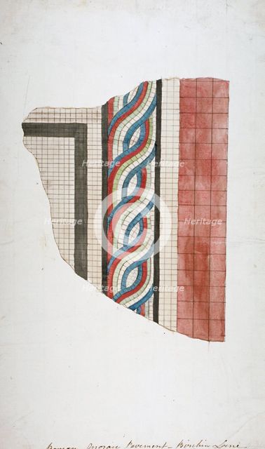 Piece of Roman mosaic found in Birchin Lane, City of London, 1786.        Artist: Anon