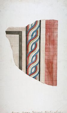 Piece of Roman mosaic found in Birchin Lane, City of London, 1786. Artist: Anon
