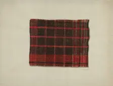 Piece of Wool Plaid, c. 1938. Creator: Raymond Manupelli