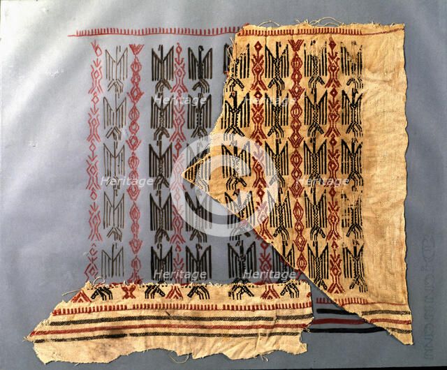  'Piece of tissue', made in silk and linen, with eagles drawn, made with a smooth pedal loom, His…