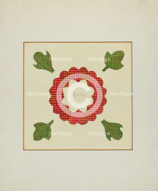 Pieced Autograph Quilt (1 Piece), c. 1936. Creators: Cornelius Christoffels, Margaret Linsley.
