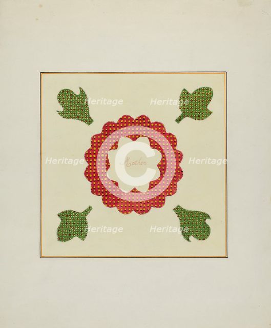 Pieced Autograph Quilt (1 Piece), c. 1936. Creators: Cornelius Christoffels, Margaret Linsley.