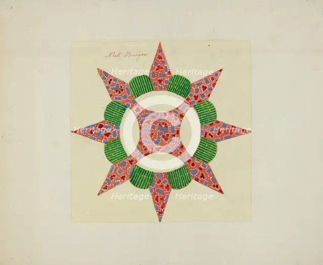 Pieced Autograph Quilt (1 Piece), c. 1936. Creators: Cornelius Christoffels, Margaret Linsley.