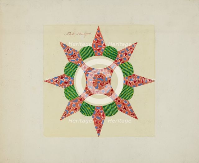 Pieced Autograph Quilt (1 Piece), c. 1936. Creators: Cornelius Christoffels, Margaret Linsley.