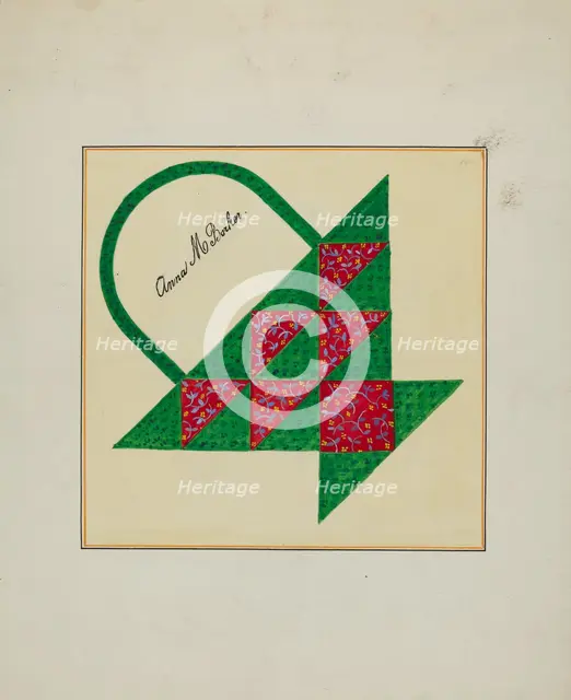 Pieced Autograph Quilt (1 Piece), c. 1936. Creators: Cornelius Christoffels, Margaret Linsley.