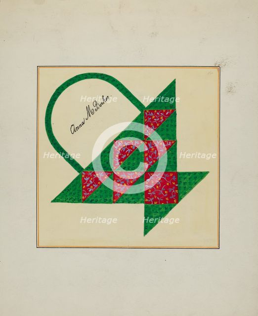 Pieced Autograph Quilt (1 Piece), c. 1936. Creators: Cornelius Christoffels, Margaret Linsley.