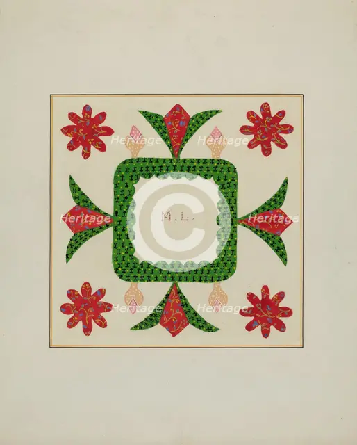 Pieced Autograph Quilt (1 Piece), c. 1936. Creators: Cornelius Christoffels, Margaret Linsley.