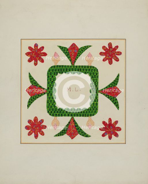 Pieced Autograph Quilt (1 Piece), c. 1936. Creators: Cornelius Christoffels, Margaret Linsley.