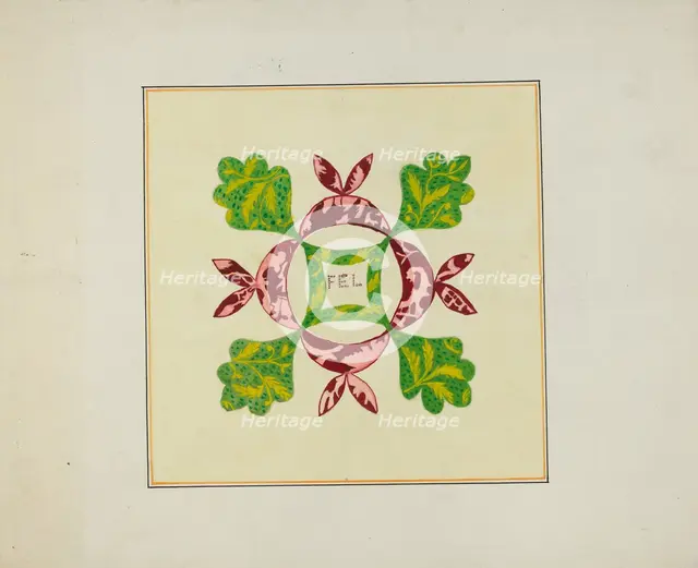 Pieced Autograph Quilt (1 Piece), c. 1936. Creators: Cornelius Christoffels, Margaret Linsley.