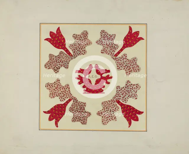 Pieced Autograph Quilt (1 Piece), c. 1936. Creators: Cornelius Christoffels, Margaret Linsley.