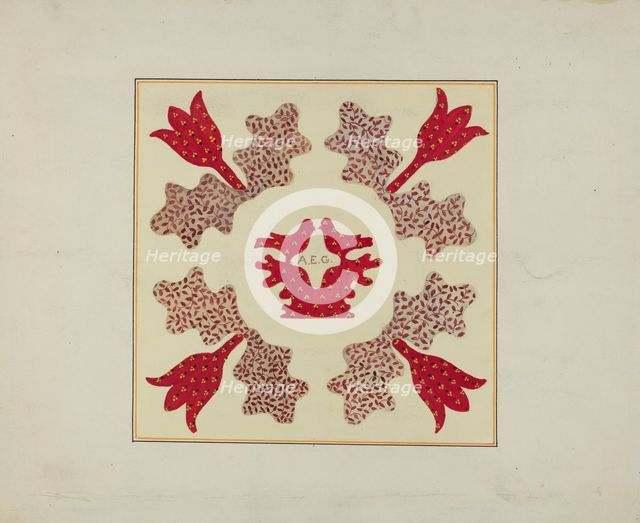 Pieced Autograph Quilt (1 Piece), c. 1936. Creators: Cornelius Christoffels, Margaret Linsley.