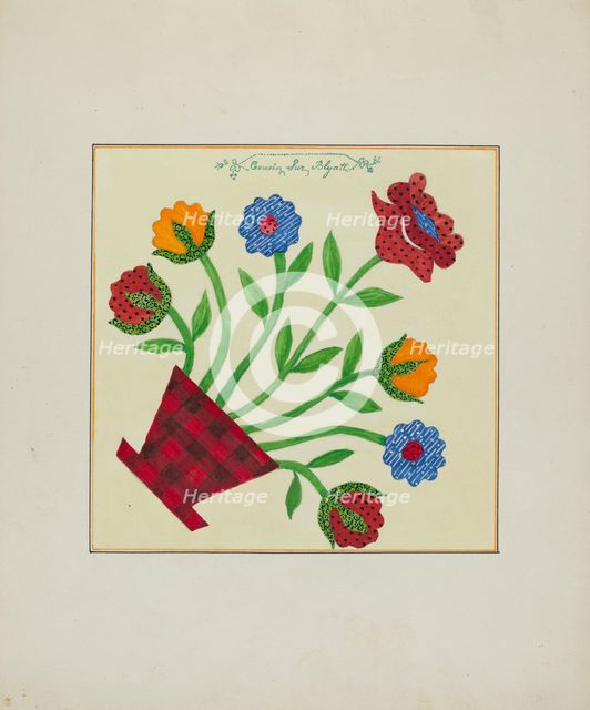 Pieced Autograph Quilt (1 Square), c. 1936. Creators: Cornelius Christoffels, Margaret Linsley.