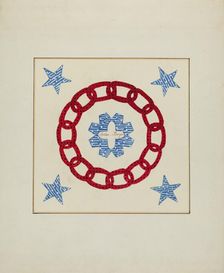 Pieced Autograph Quilt (1 Square), c. 1936. Creators: Cornelius Christoffels, Margaret Linsley
