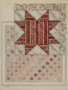 Pieced and Quilted Coverlet, c. 1937. Creator: Maud M Holme