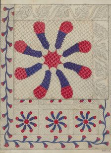 Pieced and Quilted Coverlet, c. 1937. Creator: Maud M. Holme