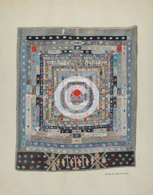 Pieced Bed Cover, 1937. Creator: Ethel Dougan.