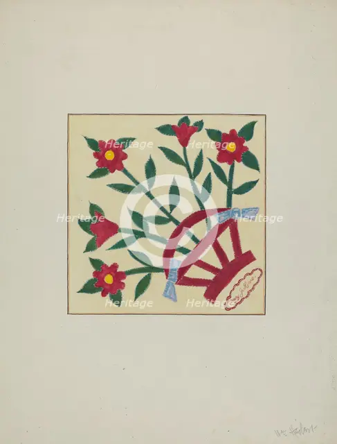 Pieced Quilt (1 Square), c. 1940. Creator: William Herbert.
