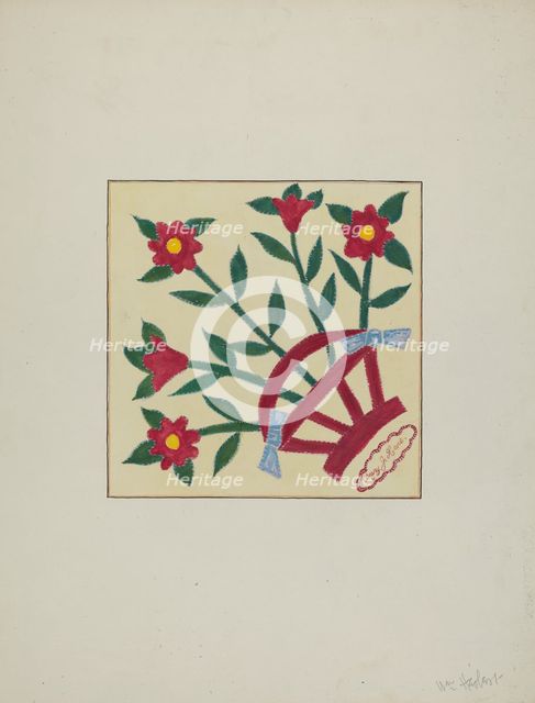 Pieced Quilt (1 Square), c. 1940. Creator: William Herbert.