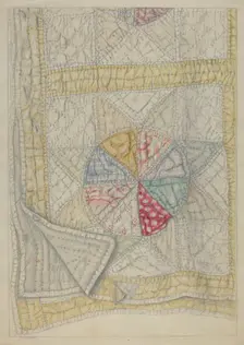 Pieced Quilt - "Star Pattern", c. 1938. Creator: Maud M Holme