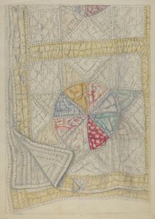 Pieced Quilt - "Star Pattern", c. 1938. Creator: Maud M Holme