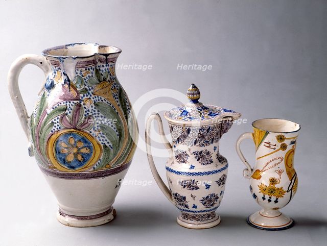 Pieces of Manises pottery.