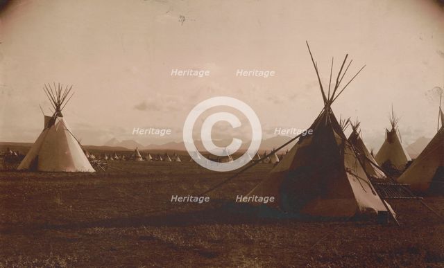Piegan encampment, c1900. Creator: Edward Sheriff Curtis.