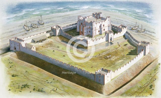 Piel Castle, 14th century, (c1990-2010). Artist: David Simon.