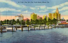 Pier 5, City Yacht Basin, Miami, Florida, USA, 1946