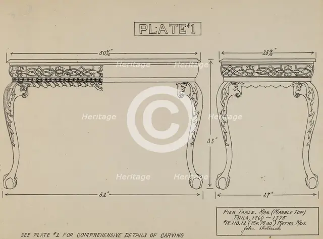 Pier Table, c. 1936. Creator: John Dieterich.