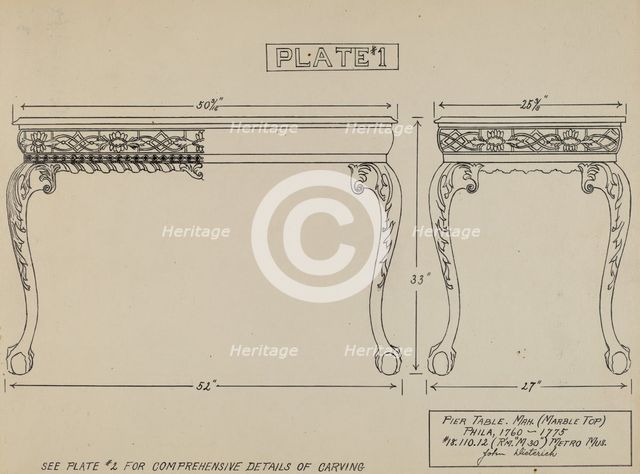 Pier Table, c. 1936. Creator: John Dieterich.