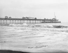 Pier with whale skeleton, Boscombe Pier, Boscombe Spa, Bournemouth, Dorset, c1900. Creator: Robert Augustus Henry L'Estrange