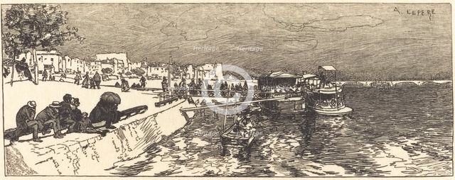 Pier at Bercy (Embarcadere a Bercy), 1890. Creator: Auguste Lepere.