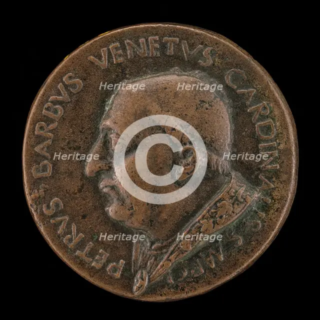 Pier Barbo, Cardinal of San Marco, afterwards Paul II 1455 [obverse], 1455. Creator: Unknown.