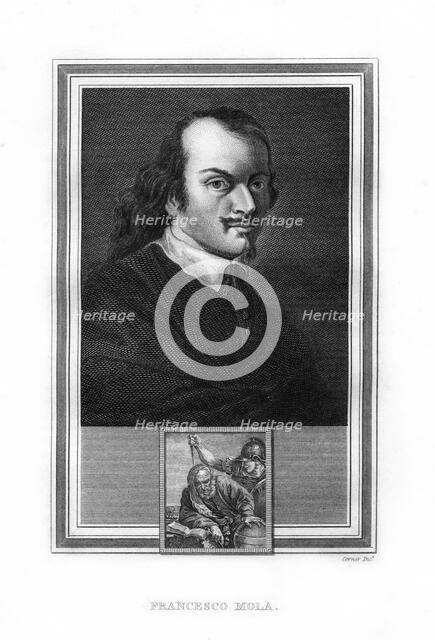 Pier Francesco Mola, Italian Baroque era painter, (1825).Artist: John Corner