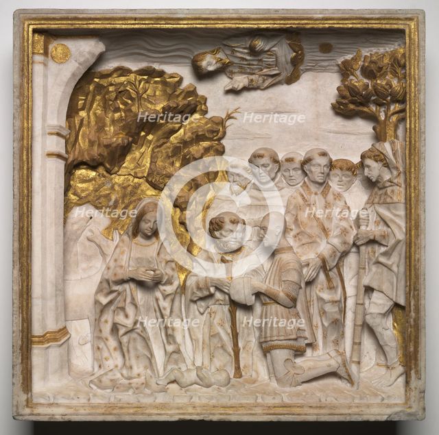 Pier Francesco Visconti, Court of Saliceto, Adoring the Christ Child, shortly after 1484. Creator: Benedetto Briosco (Italian, c. 1460-aft 1514), workshop of ; Tomaso Cazzaniga (Italian), and.