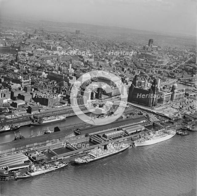 Pier Head, Liverpool, Merseyside, July 1964. Artist: Aerofilms.