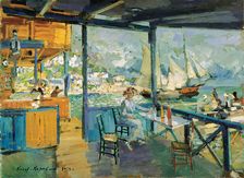 Pier in Gurzuf 1914. Artist: Konstantin Korovin