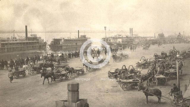 Pier of the city of Blagoveshchensk, 1909. Creator: Vladimir Ivanovich Fedorov.